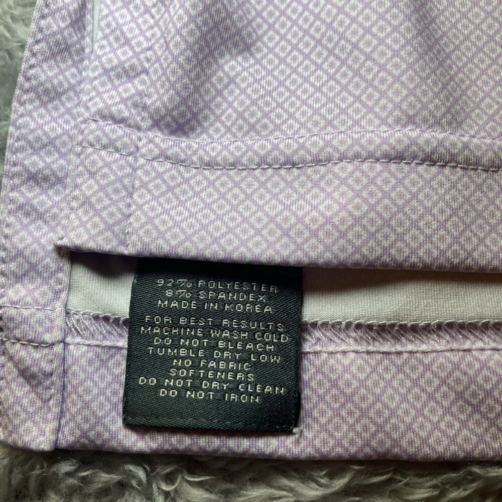 Turtleson Polo Golf Shirt Mens Purple With Geo Design Short Sleeve Men's XL. - Picture 6 of 7